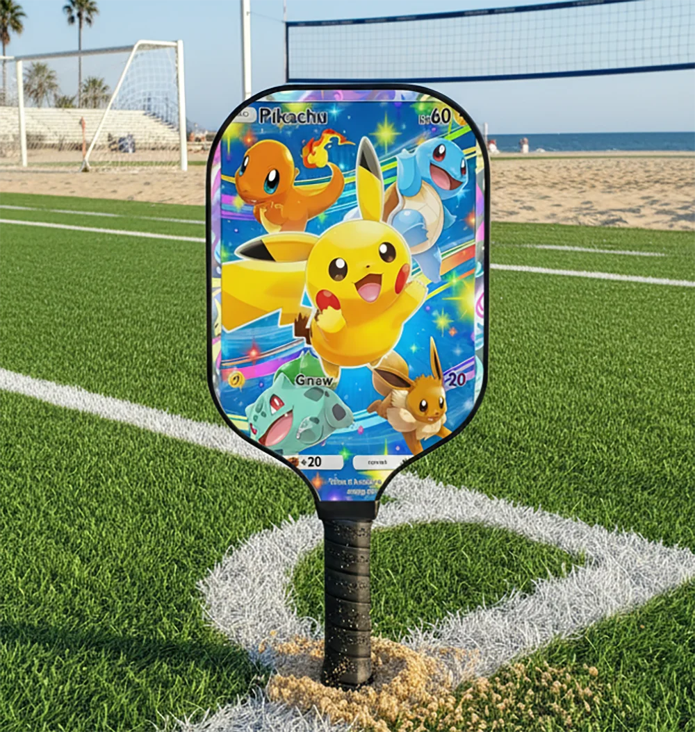 Animes Figure Style Pokemon Esthétique Coloré En Fiber De Carbone Fibre De Verre Pickleball Paddle - Professionnel/Intermedif/Enmarreur