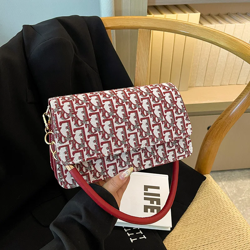 

Vintage Light Luxury Handbag 2024 new retro print fashion high-end women's bag shoudler bag