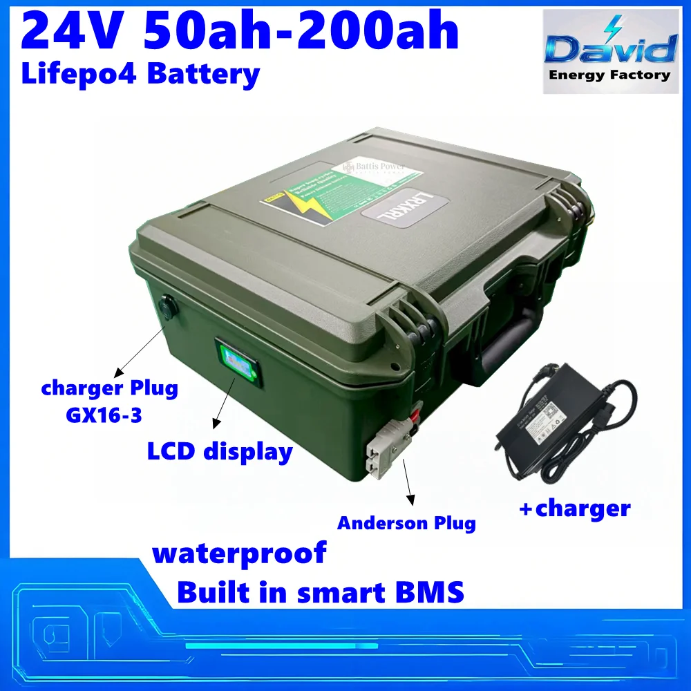 24V 50ah 80ah 100ah 150ah 200ah lithium Lifepo4 battery, suitable for power needs in multiple scenarios+App