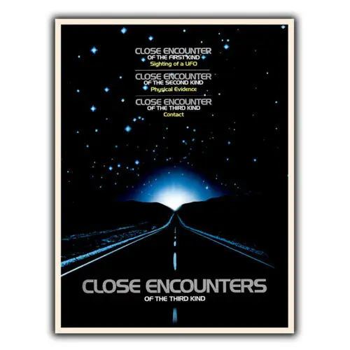 Close Encounters Spielberg Film METALLSCHILD PLAKAT Werbeposter Druck Sci-Fi-Aluminium