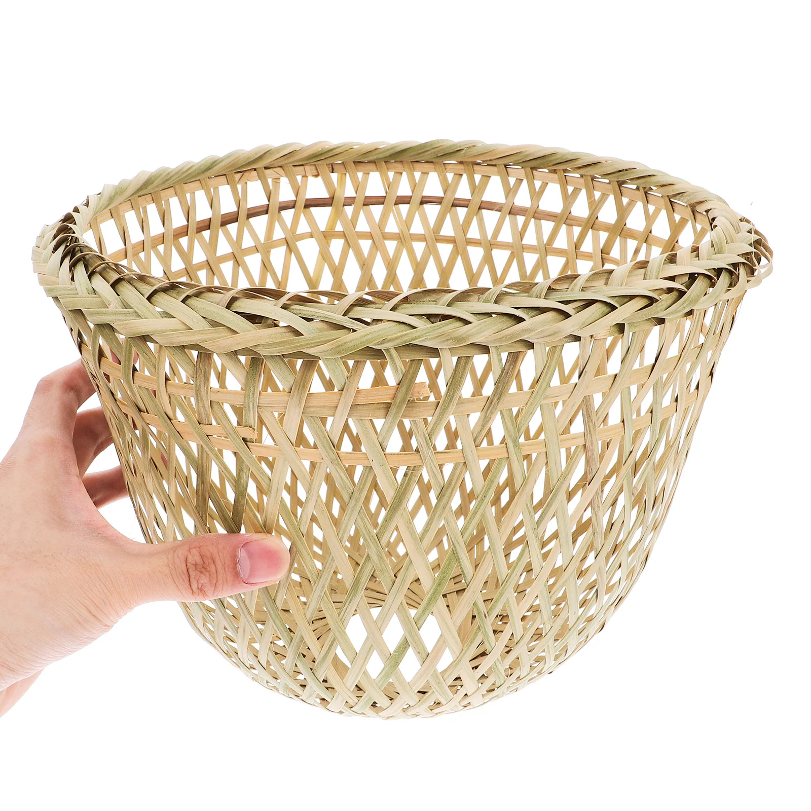 2 قطعة عاكس الضوء قلادة الخيزران المنسوجة غطاء خفيف معلق ريفي نمط الثريا الظل للمنزل فندق ديكور #4