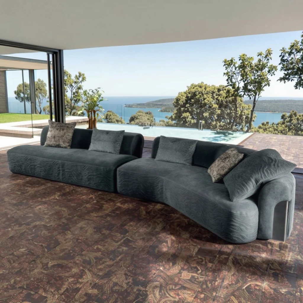 Italian Modern Modular White Corner Sofa Set Custom Fabric Combination Leather Wood Living Room Furniture Lounge Sofa