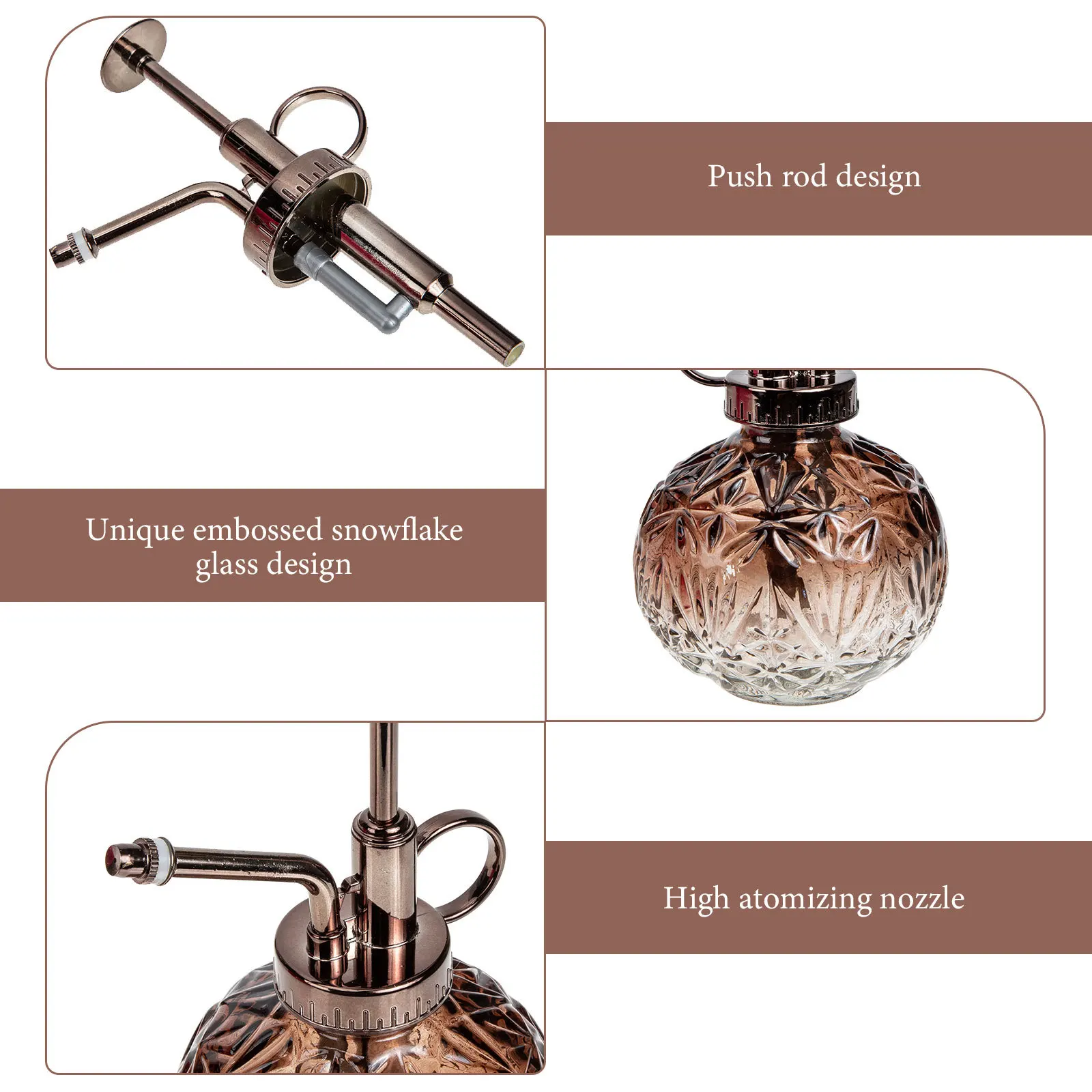 

Spray Bottle for Plants Portable Water Sprayer for Indoor Outdoor Gardening Succulent Plant Mister with Fine Mist Amber