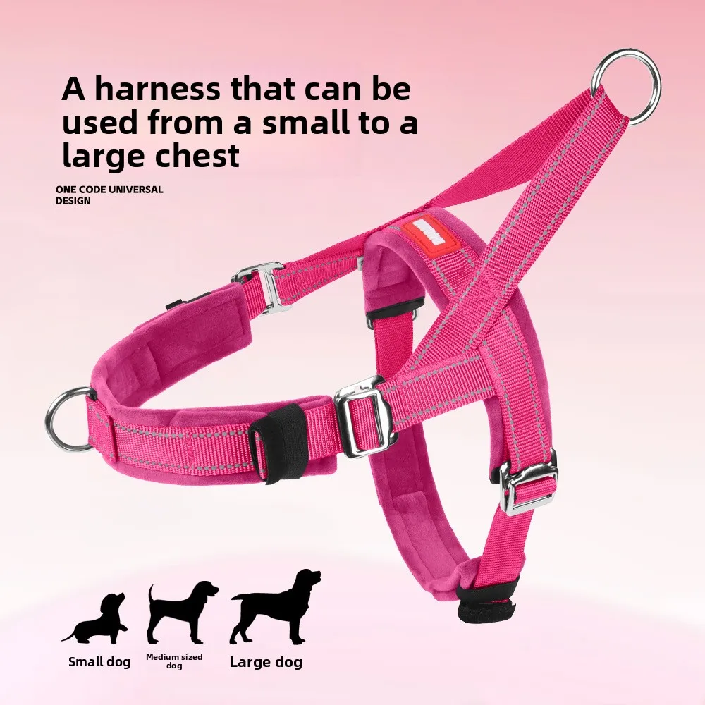 Arnés en forma de T para perros, talla única, arnés con hebilla japonesa de aluminio aeronáutico, forro de terciopelo suave, correa antiestrangulamiento para perros