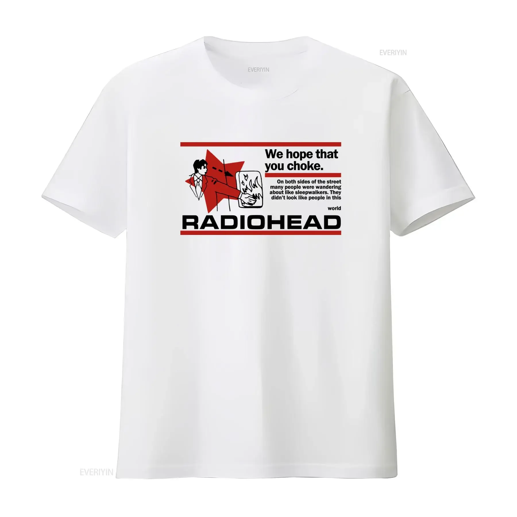 Vintage Radiohead T-Shirt, weiß, Retro-Konzert-Print, Rockband-Design, Vintage, gewaschen, weich, Grafikdesigner-Kleidung für Herren
