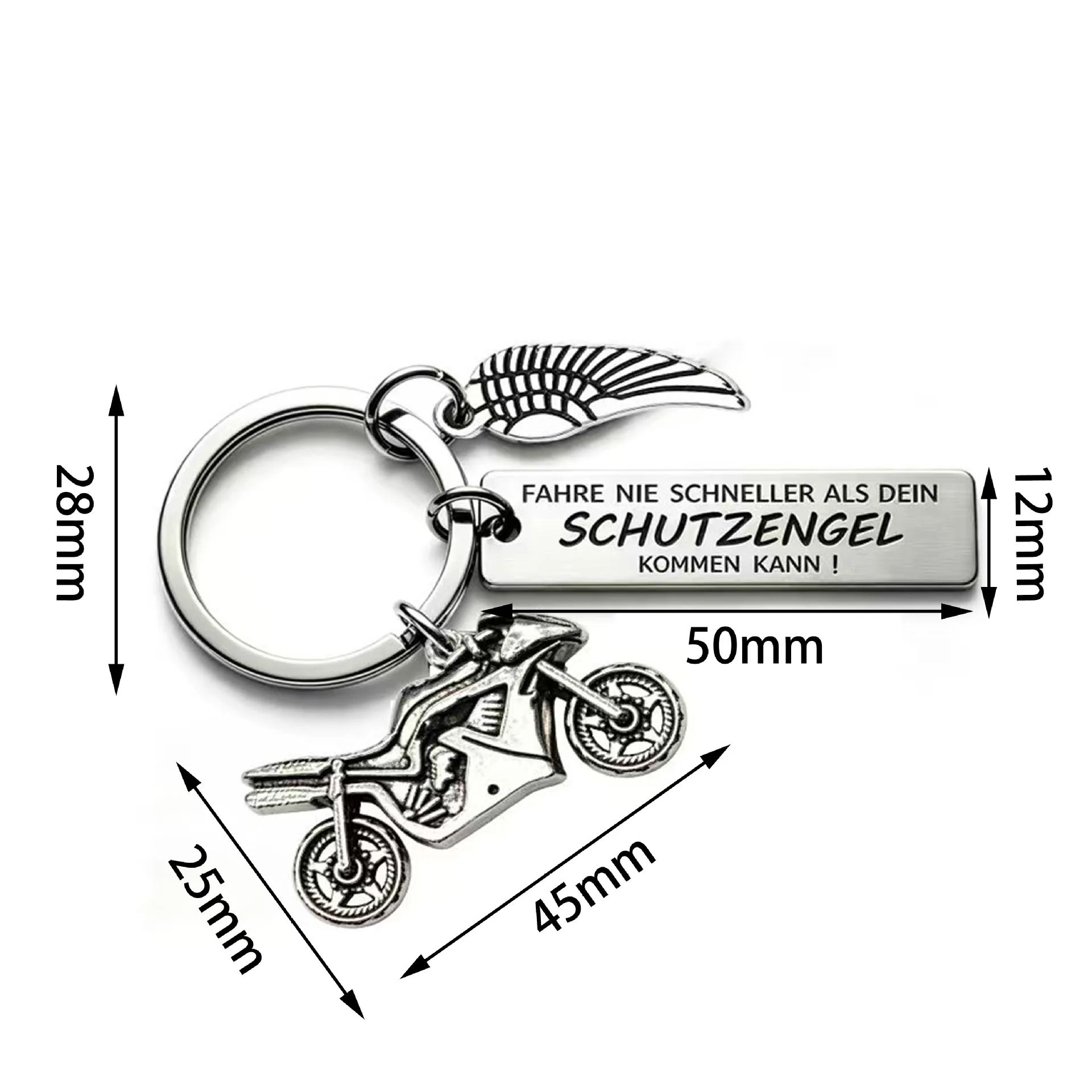 Alloy Motorcycle Keychain Stainless Steel Knight Guardian Key Ring Backpack Pendant Riding Driving Accessory Gift