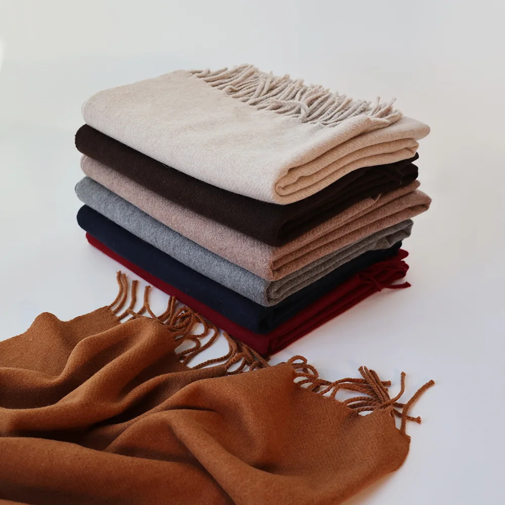 

Classic Fashion Pure Color Wool Shawl Unisex Long Scarf Winter Soft Comfort Warm Neckerchief Spring Summer Autumn Wraps