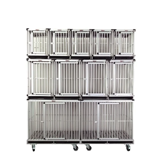Foldable Modular Aluminum Large Pet Dog Cat Cage Crates with Waste Tray for Animal Clinic Puppy Shop Kennels