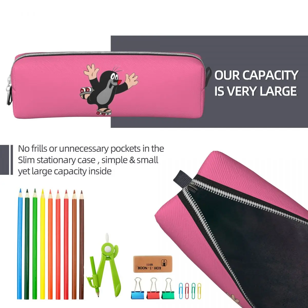 The Little Mole Pencil Cases Cartoon Friends Together Pencilcases Pen Box for Girls Boys Bag Students School Zipper Stationery image 6