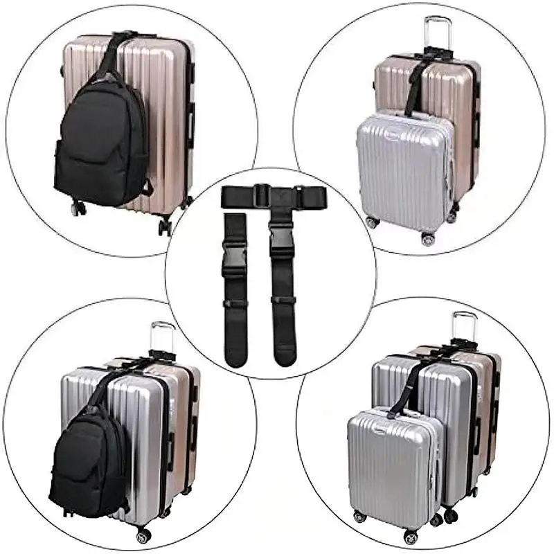 Travel Luggage Strap Suitcase Belt Elastic Telescopic Travel Bag Belt Set For Suitcase Fixed Belt Travel Buckle Strap