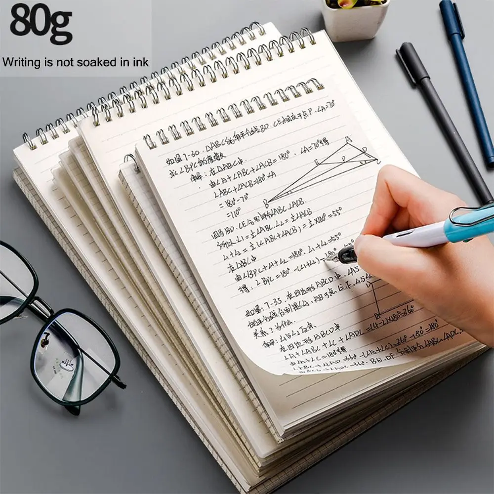 Thickened Flip-up Type Coil Notebook with PP Cover Grid Line Journal Diary Book a4/A5/B5 Spiral Notebook Office School Supplies