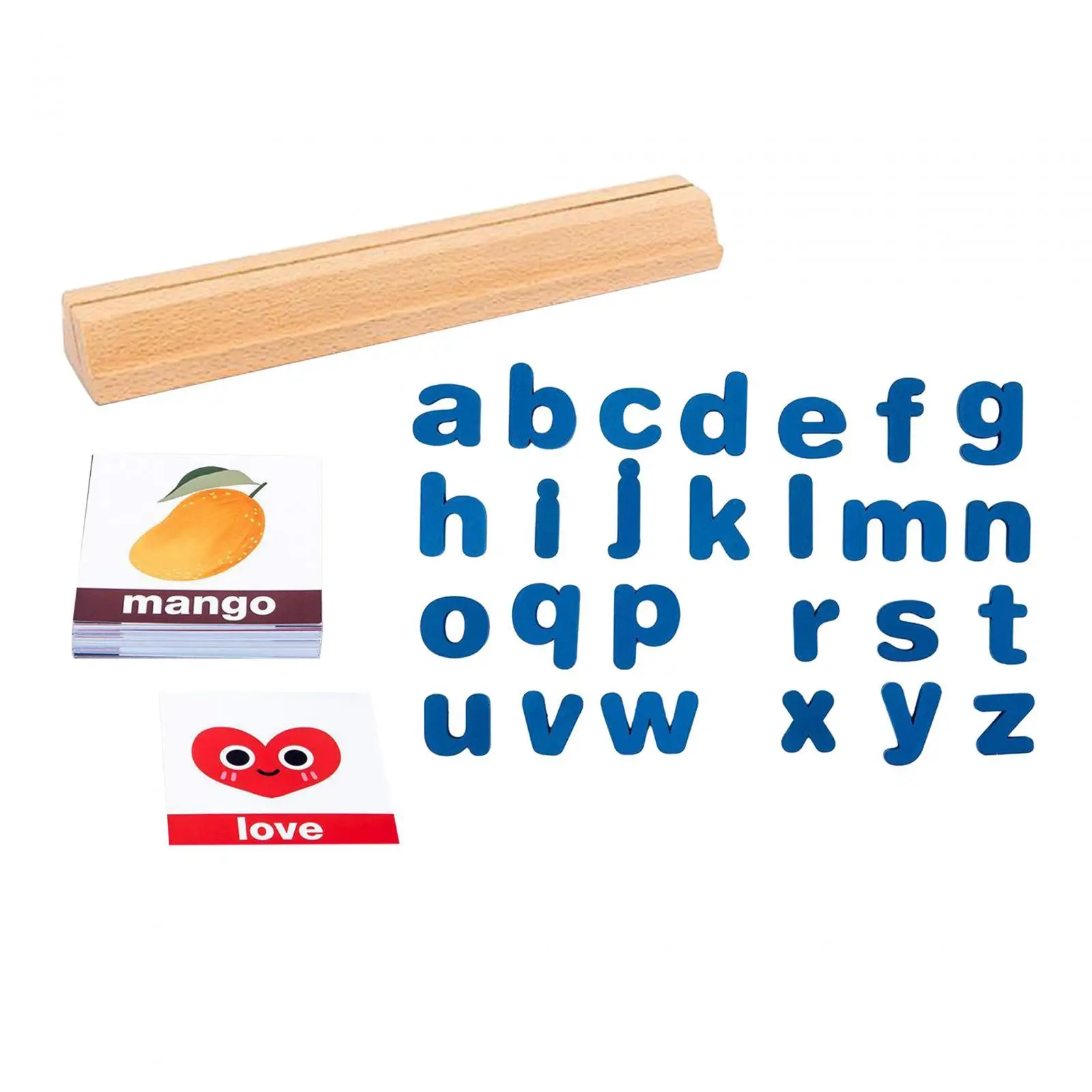 Jouet mentaires oriel d'apprentissage des mathématiques Montessori pour enfants de 3 ans et plus, jeu de 50 cartes de mots, aides fuchsia, alphabet dos