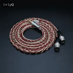 ivipQ-52 IEM Cable Flagship Wire Earphone Upgrade Cable For Sennheiser HD650 HD800 Focal Dan Clark  Balanced 3.5mm/4.4mm Plug