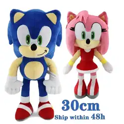 Sonic shadow  peluches toy 20-45cm cartoon hedgehog Amy Rose knuckle tail soft stuffed doll child birthday Sonic peluches toys