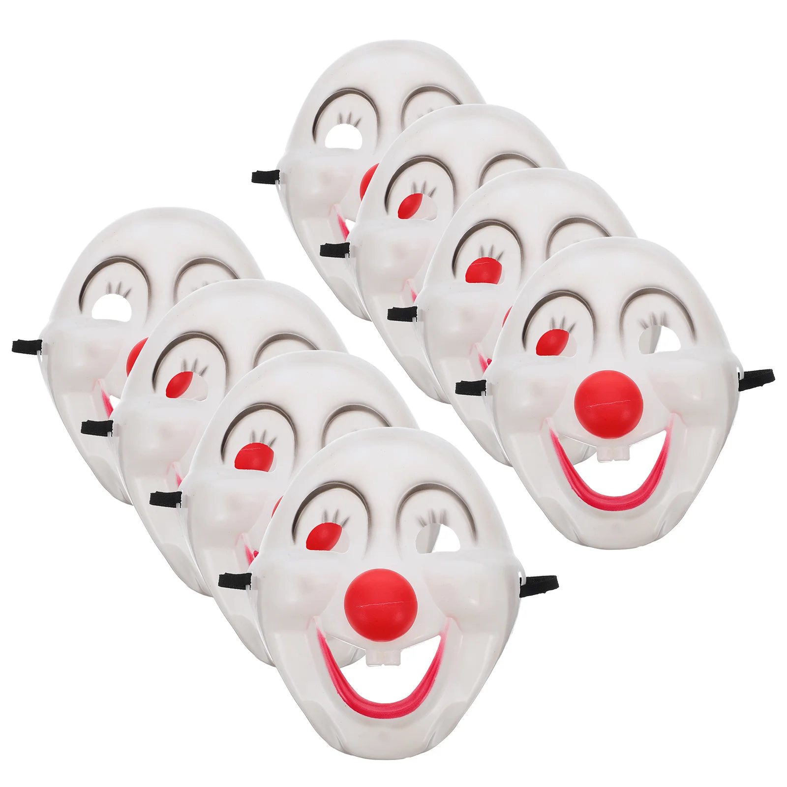 8 szt. Karnawałowych Masek Klauna Zakrywających Całą Twarz z PVC, Akcesoria Imprezowe dla Dorosłych na Maskaradę, Mardi Gras i Halloween