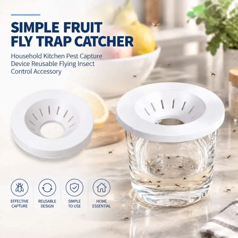 Simple Fruit Fly Trap Catcher Household Kitchen Pest Capture Device Reusable Flying Insect Control Accessory