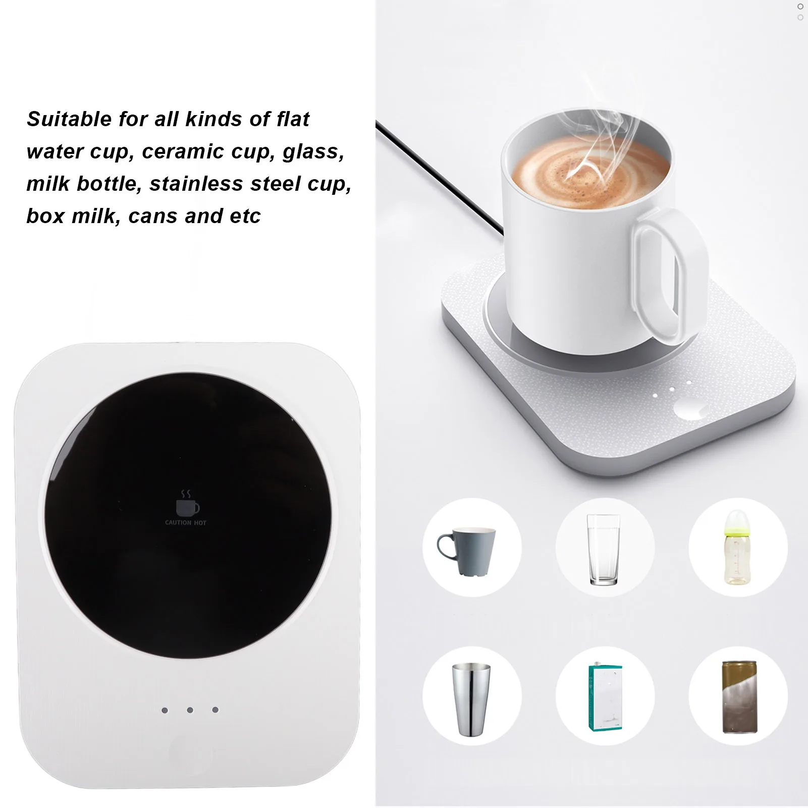 Intelligent Beverage Warmer USB Powered 55℃ Constant Warm Electric Coffee Mug Warmer for Desk 9V