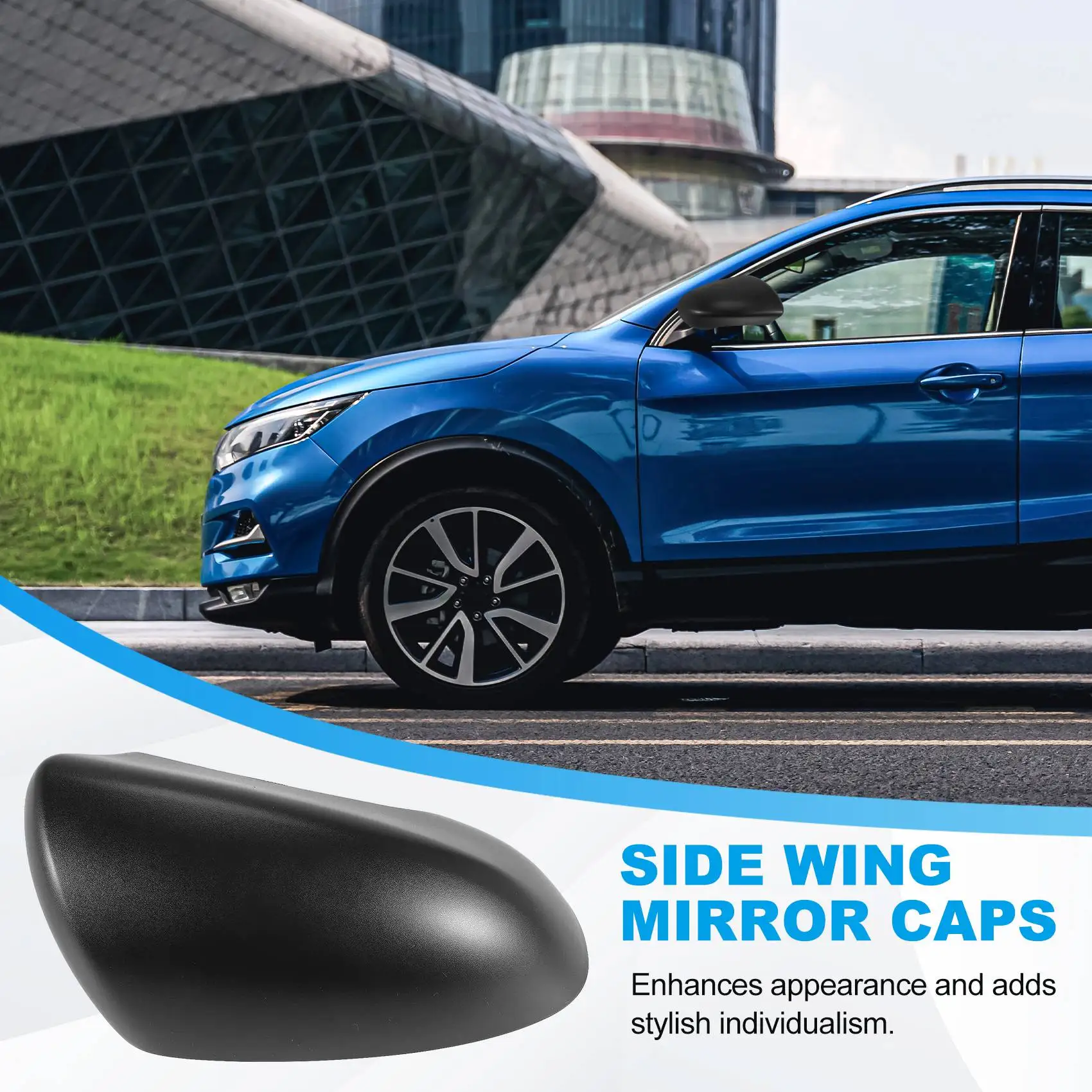 11-For Nissan Qashqai 2007-2014 Side Door Rearview Mirror Cover Trims Car Accessories Right Side