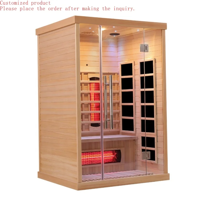 Customization.2025 Cheap Canada Hemlock Wooden Infrared Outdoor Sauna Room Infrared Wooden 2-Person Pre-Warm up Time