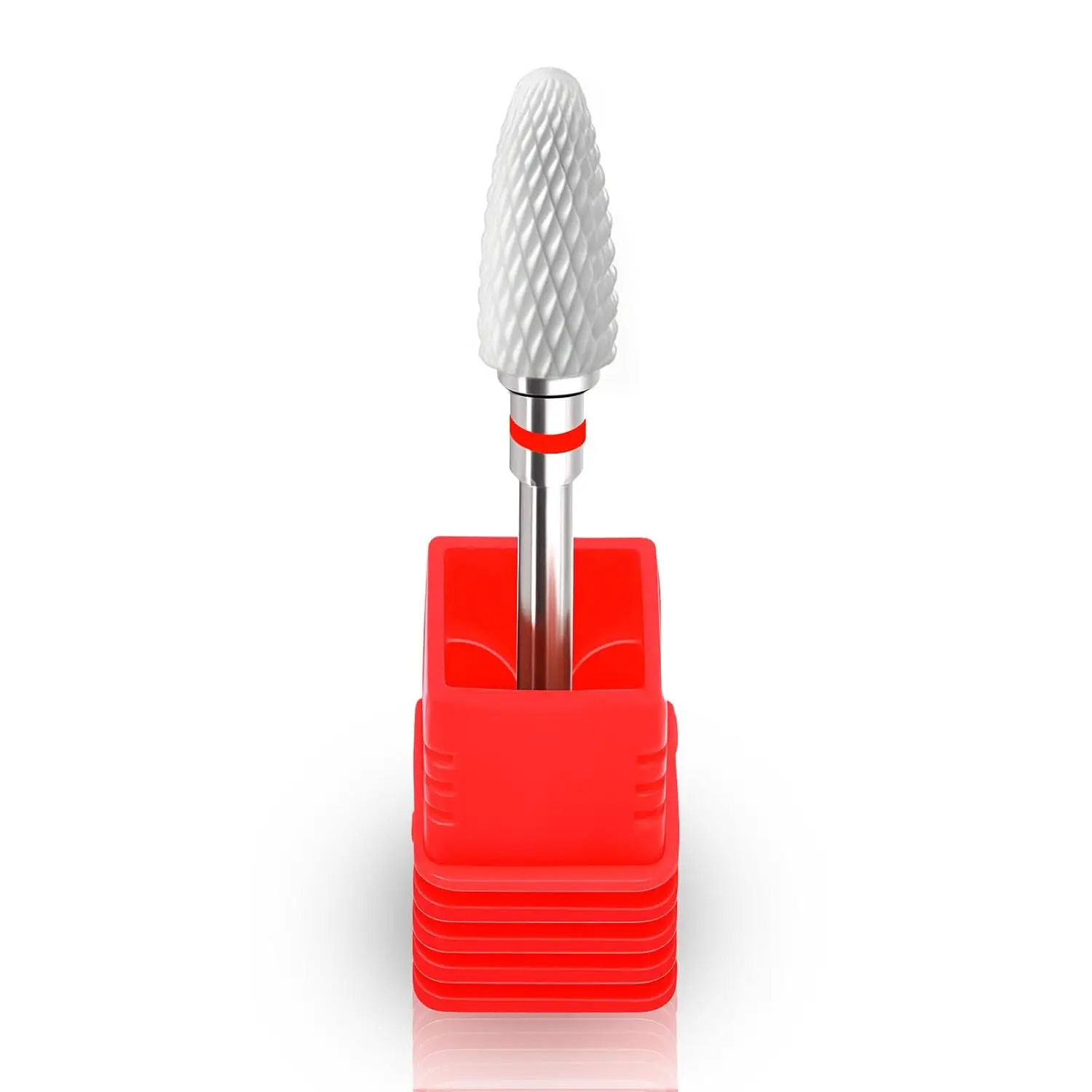 

3/32" Ceramic Nail Drill Bit - Safely Remove Acrylic & Hard Gels, White Cone File for Manicure (Fine Grit)