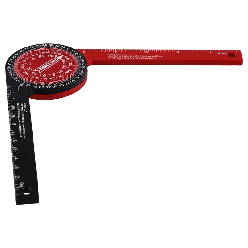 Medidor de ângulo de 360 graus para carpintaria, medidor de ângulo horizontal, localizador de corte de ângulo, régua de ângulo diy, dispositivo de medição de ângulo