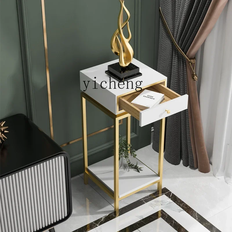 4-13Simple Modern Indoor Multi-layer Living Room TV Cabinet Side Ornament Shelf Light Luxury Storage Rack