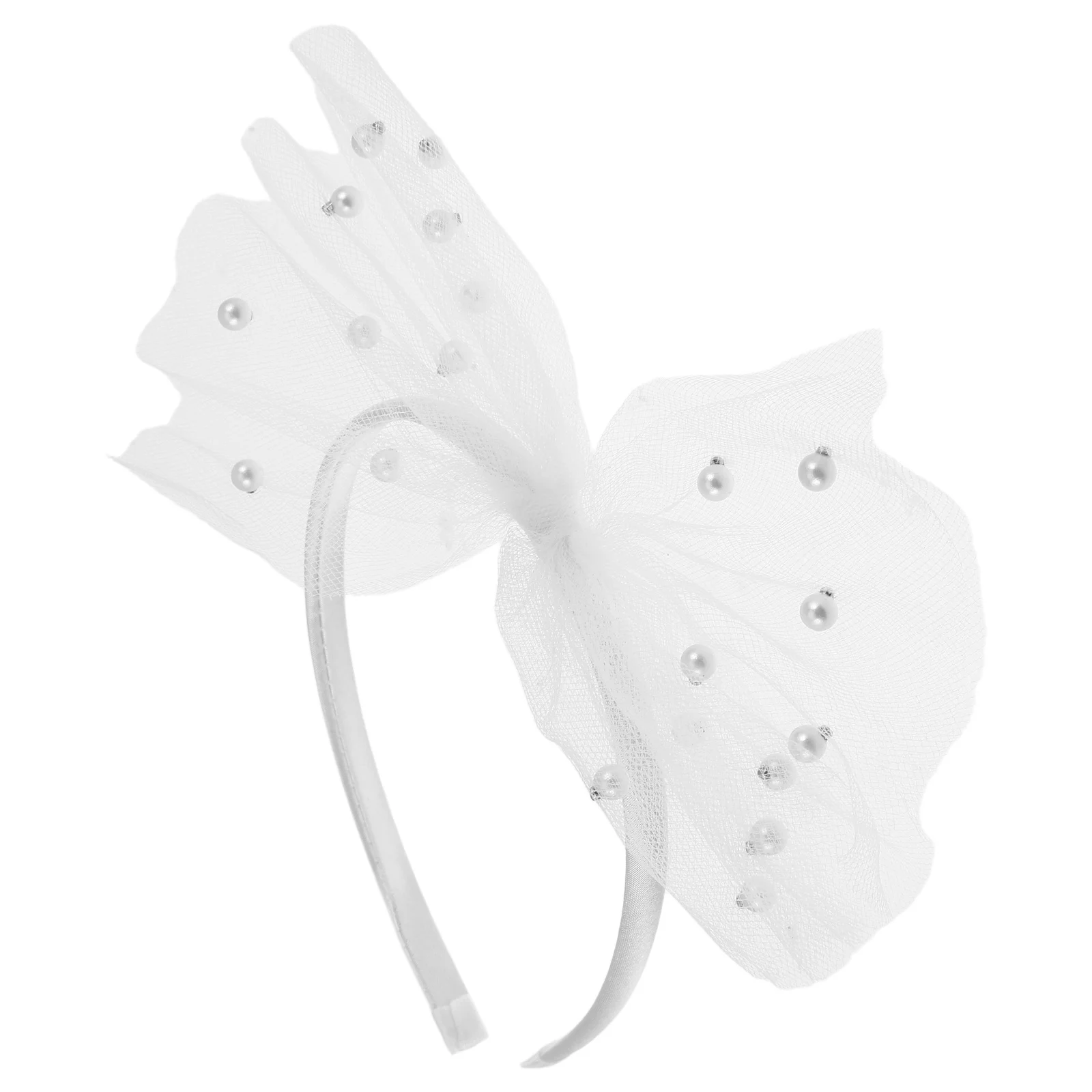 

Bowknot Headband Women Tulle Beaded Wide Hair Band Elegant Sparkling Party Bridal Festival Wrap Cute Headwrap Hair Accessory