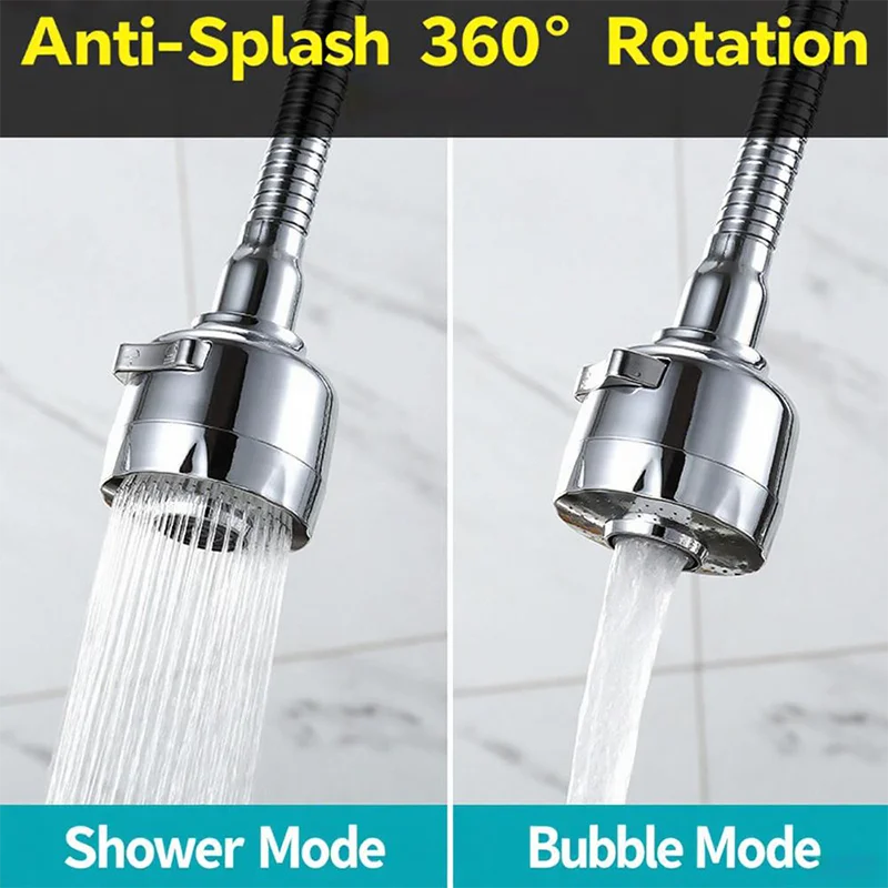 360-Degree Rotating Splash-Proof Faucet Kitchen Shower Splash-Proof Gadget Filter Head Universal Splash-Proof Water Extender Kitchen and Bathroom Faucet