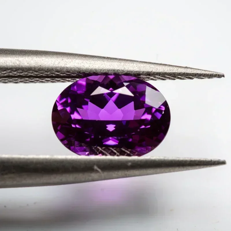 

L-Purplish Red Color Lab Grown Sapphire Oval Cut Charms Gemstones Beads Diy Jewelry Making Material Selectable Certi