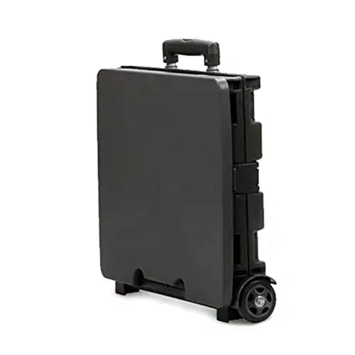 Wheeled Collapsible Handcart Foldable Utility Rolling Cart, 2-Wheel Folding Shopping Trolley with Telescopic Handle
