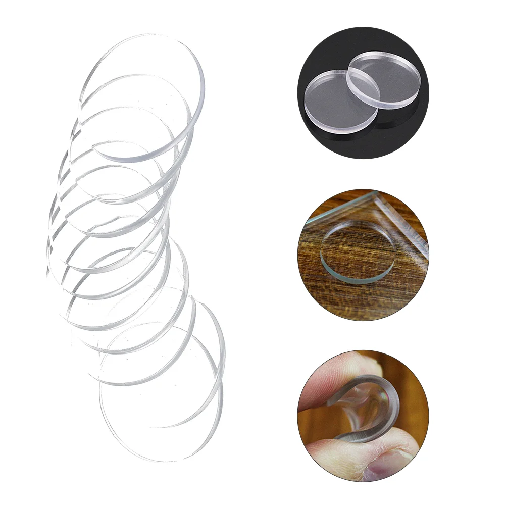 

30 Pcs Glass Suction Cup Gasket Door Knob Table Rubber Spacer Round Clear Bumper Feet Countertop Pp Plastic for End Spacers