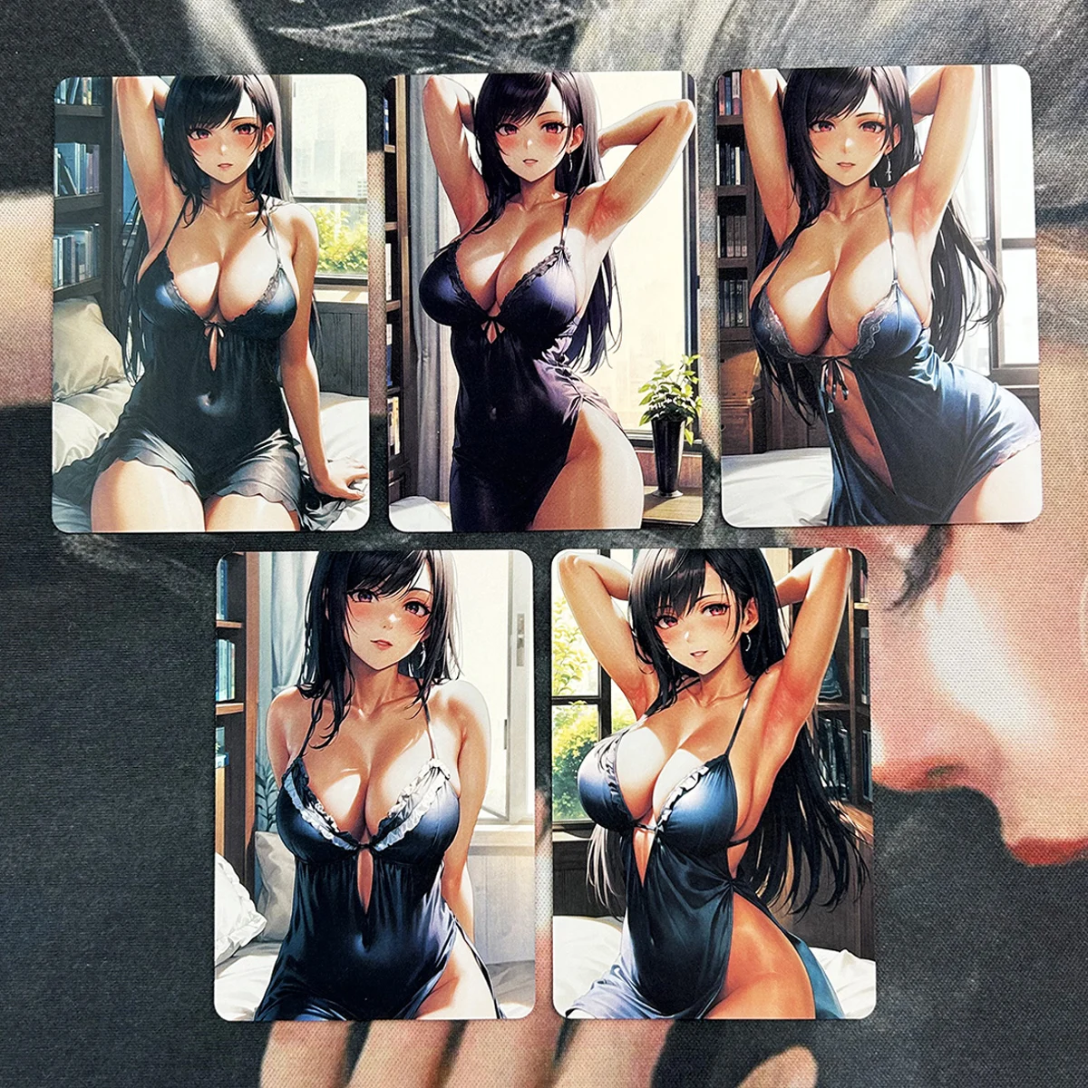 5Pcs/set Diy Self Made Final Fantasy Tifa Lockhart  Pajamas Temptation Collection Card Anime Female Anime Cards Gift Toys