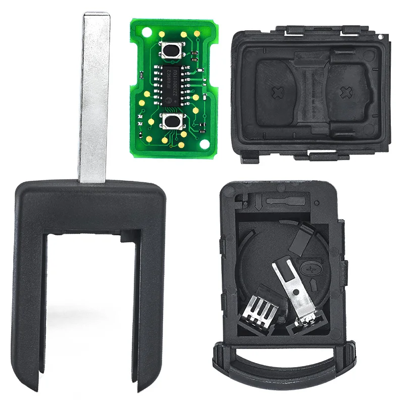 KEYECU 433.92MHz ID40 klucz zdalny z dwoma przyciskami wymiana chipa do ostrza Opel Corsa C Combo Meriva HU46/ HU43/ HU100/ YM28