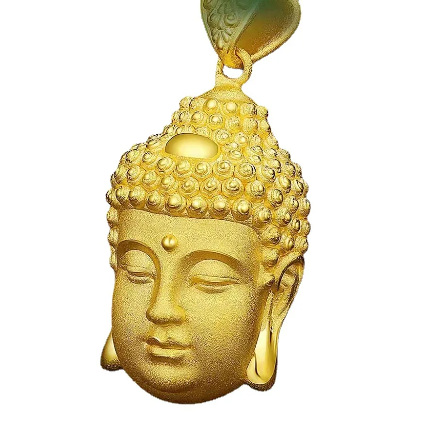 9999 24K Real Gold Buddha Head Pendant for Men and Women Gold and Finely Crafted Semi Hollow Buddha Head Pendant