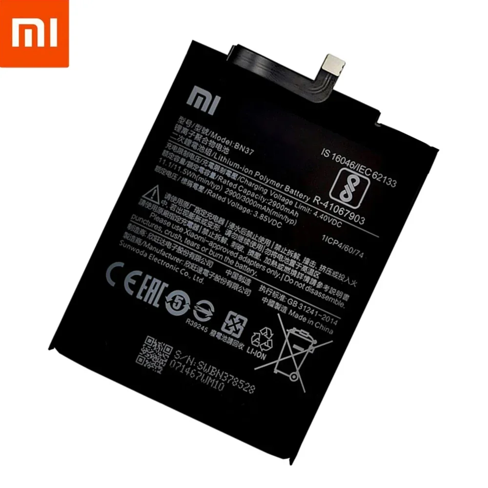 Replacement Battery For Xiaomi Mi Redmi 6, Redmi 6A, Redrice 6, BN37, Genuine Phone Battery, 3000mAh, Tools Kits, Original