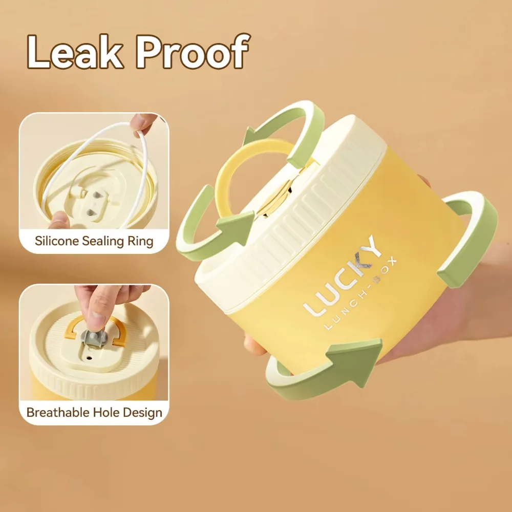 

Портативный термобокс для обеда из нержавеющей стали 304, штабелируемый двухслойный контейнер для еды, сохраняющий тепло, герметичная миска для супа, офисный работник