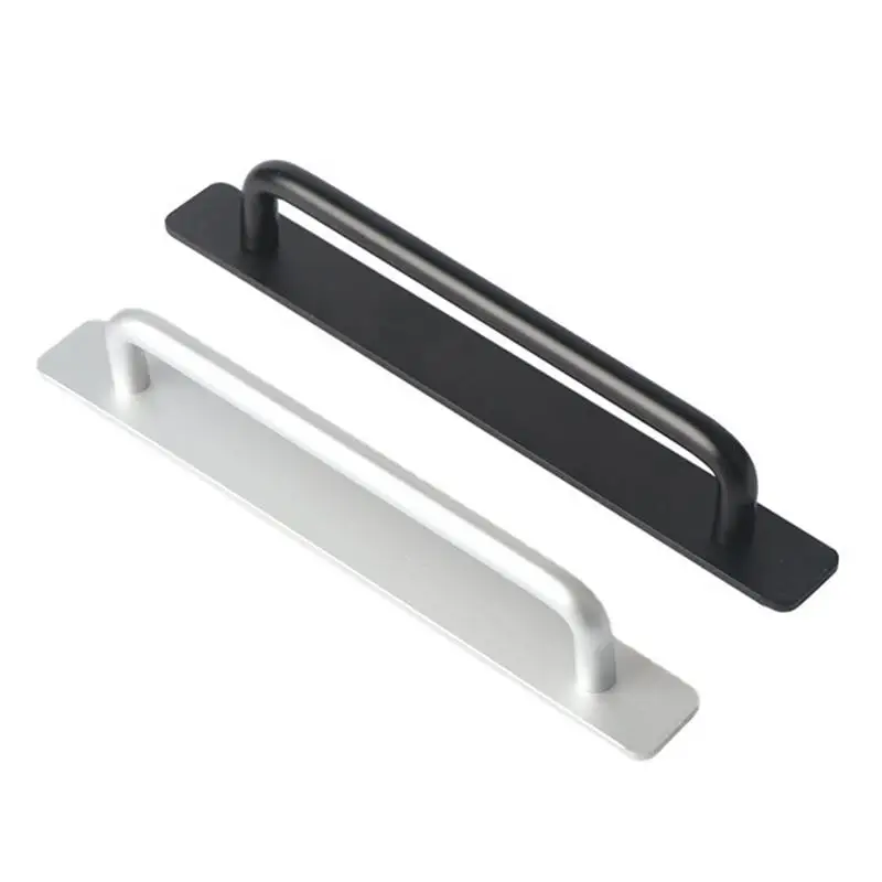 Self-Adhesive Door Handle Aluminum Alloy Free Punch Cabinet Drawer Handle Self-Stick Instant Push Pull Handles Helper