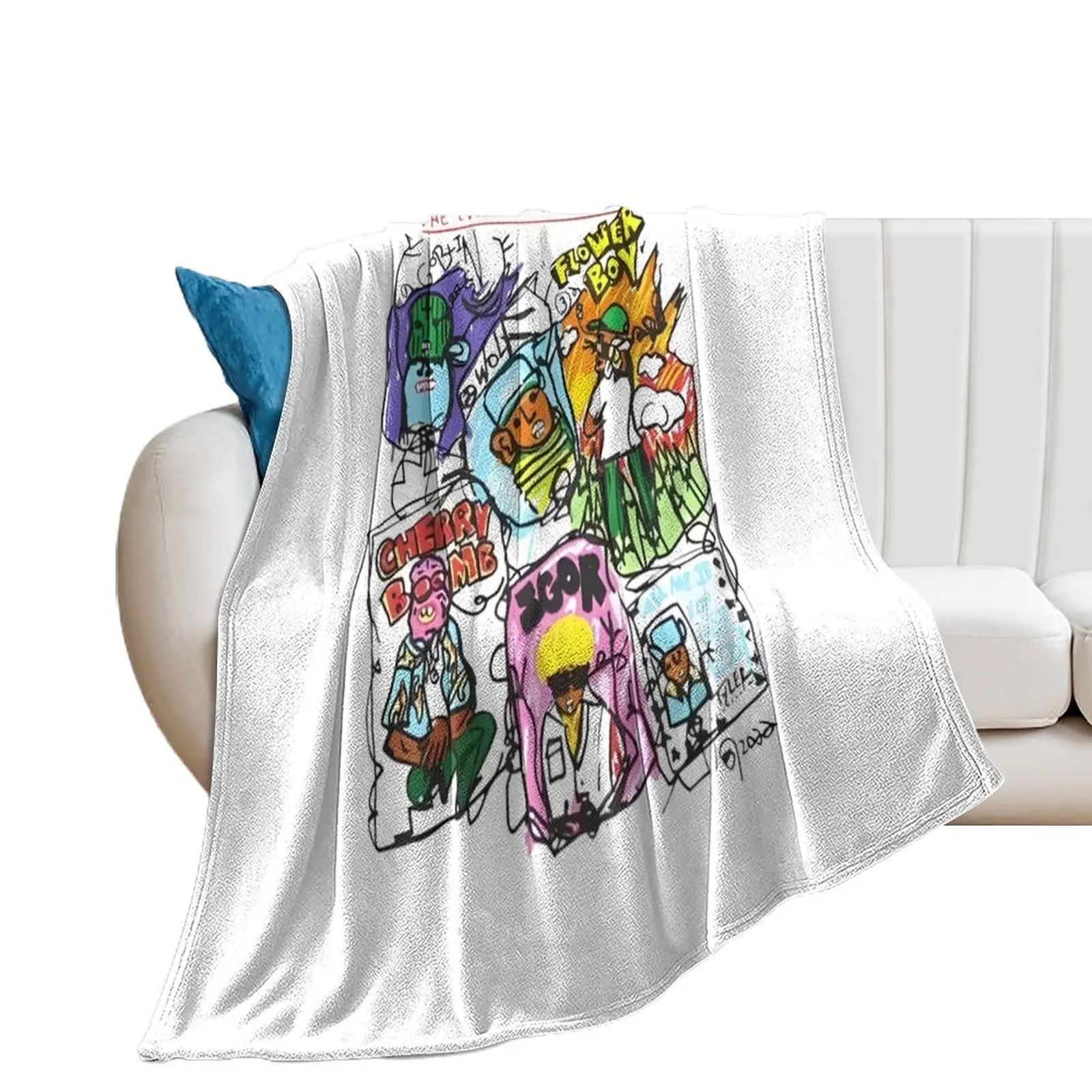 

Cartoon Rapper Throw Blanket Baby Plaid on the sofa Blankets