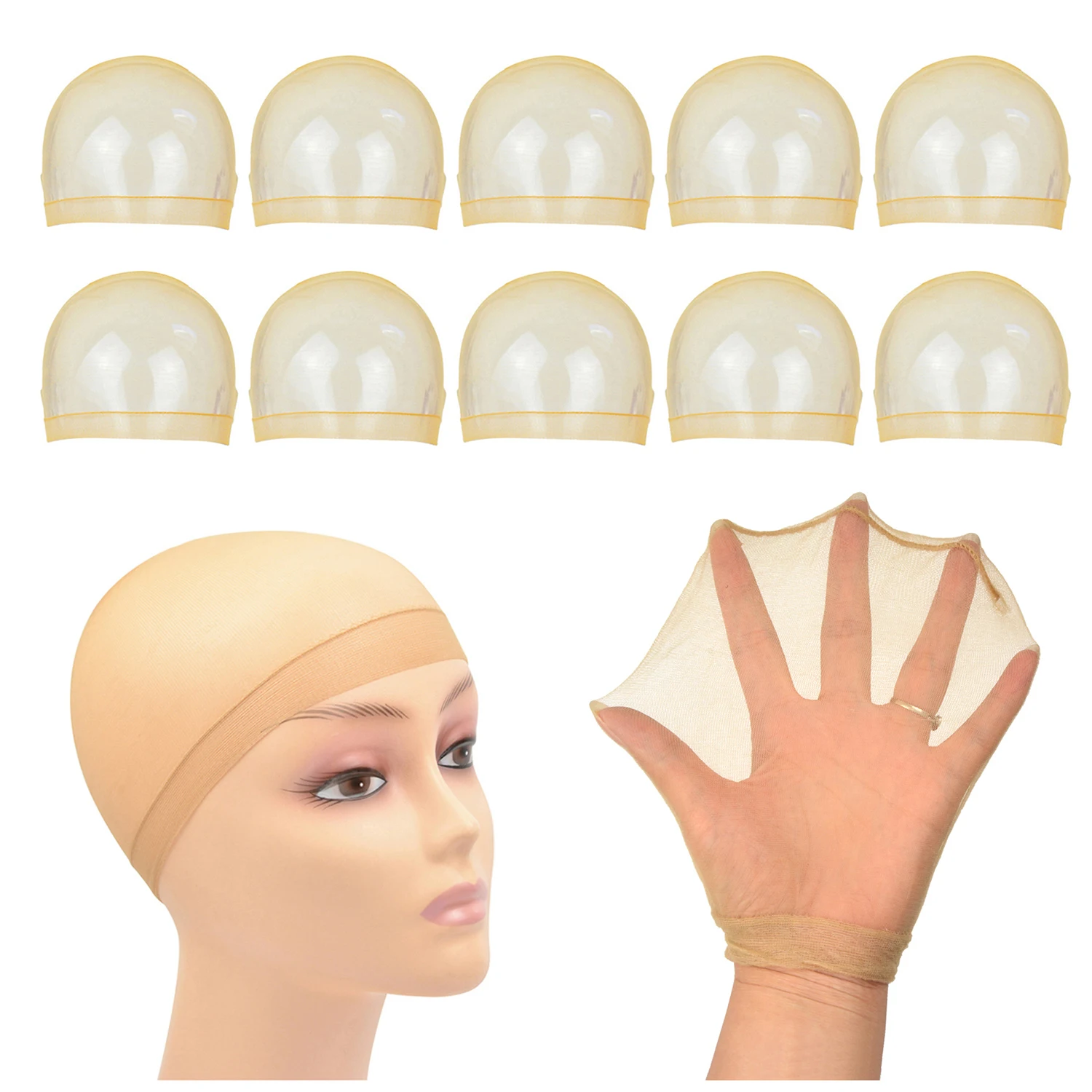 

10Pcs/20Pcs Stocking Wig Caps Stretchy Hair Nets for Lace Front Wig Thin and Breathable Mesh Nylon HD Wig Cap
