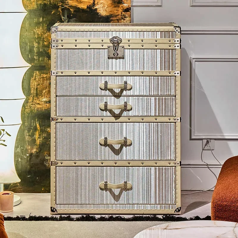 Italian light luxury chest cabinet, high-end hard box chest cabinet, designer floor jewelry jewelry cabinet