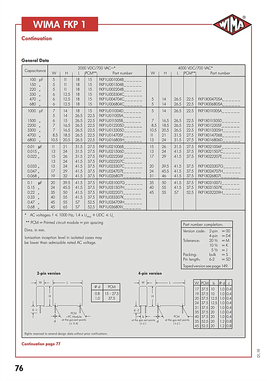 2/5/10/20pcs German WIMA Film Capacitor FKP1 4000V 0.0033UF 4000V 332 3300PF Pitch 22.5mm Audio passive capacitor