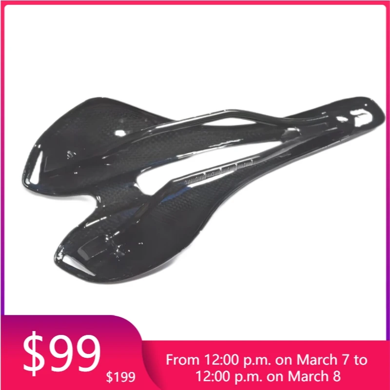 

STLF Full Carbon Fiber Large Holow Saddle Mountain Road Bike Front Saddle Seat Saddle 3K Checkered Cycling Accessories