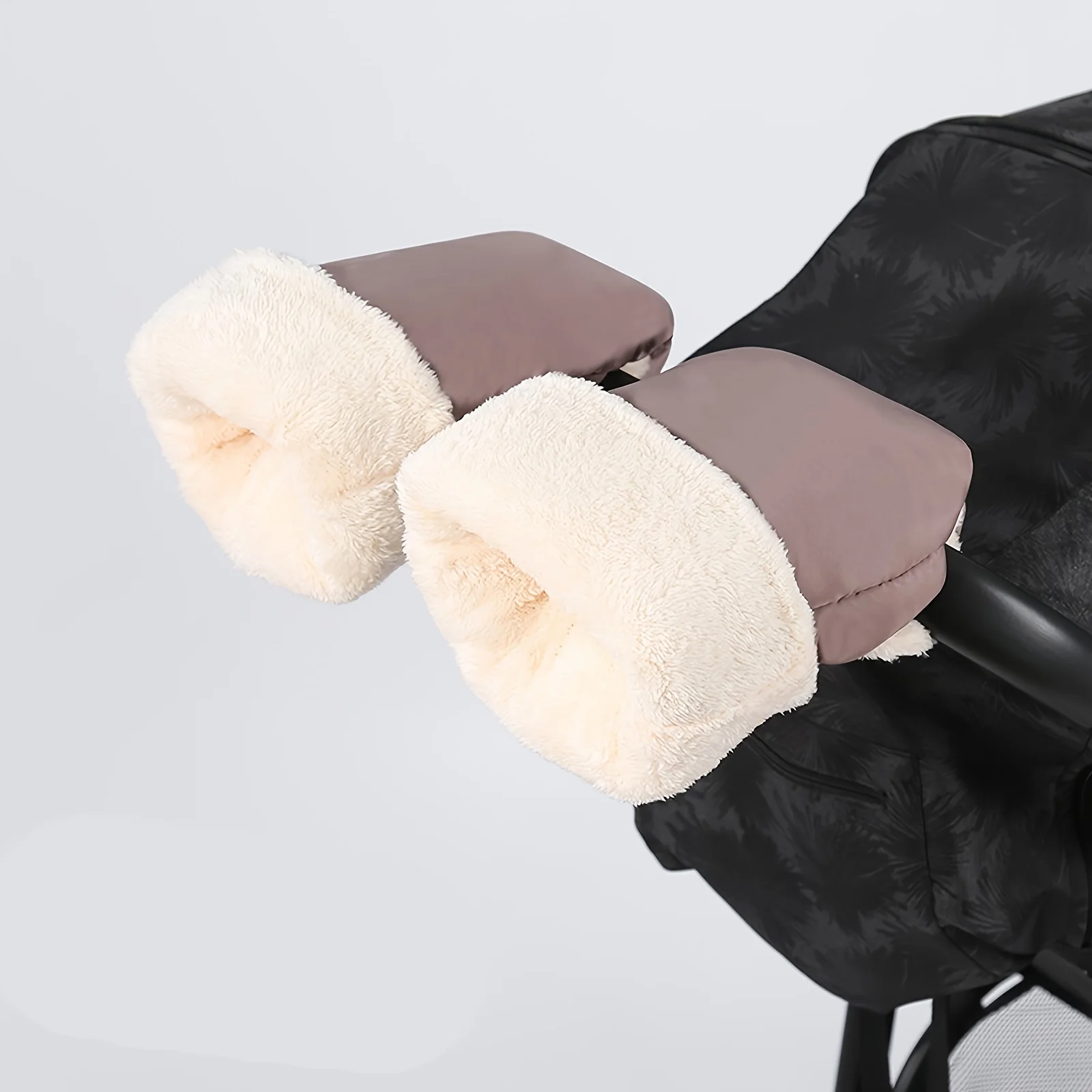 

Winter Warm Gloves for Strollers - Thick Fleece-Lined, Windproof & Cold-Resistant, Soft Polyester Fiber, Solid Color