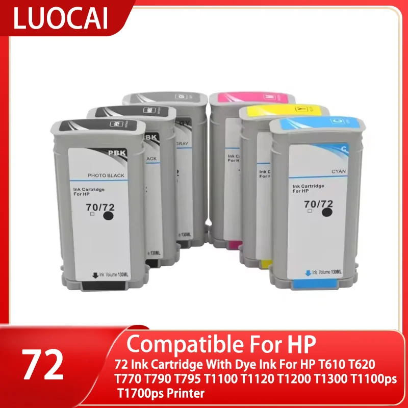 

72-чернильный картридж с красителем для принтера HP T610 T620 T770 T790 T795 T1100 T1120 T1200 T1300 T1100ps T1700ps