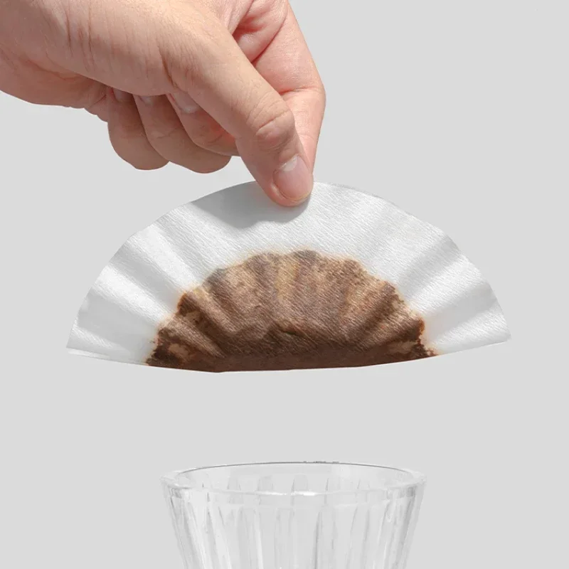 50pcs Pour Over Coffee Filter Papers 50 Sheets;  Fits B75 Coffee Dripper & 1-2 Cups Wave Dripper coffee filter papers