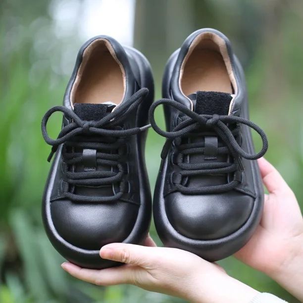 

Careaymade-женские туфли из натуральной кожи с широким носком, уродливые женские туфли из воловьей кожи с большой головкой и толстой подошвой из бисквита