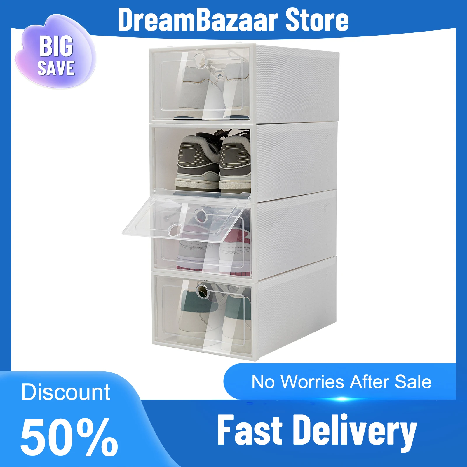 

24-упаковка, прозрачные коробки для хранения обуви для гостиной, спальни, шкафа, аксессуары для обуви, экономия места, штабелируемые