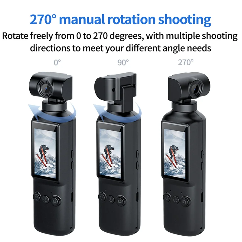 Pocket Camera 4K HD 270° Rotatable Anti Shaking Wifi Sports Camera For Outdoor Riding Diving Action Cam