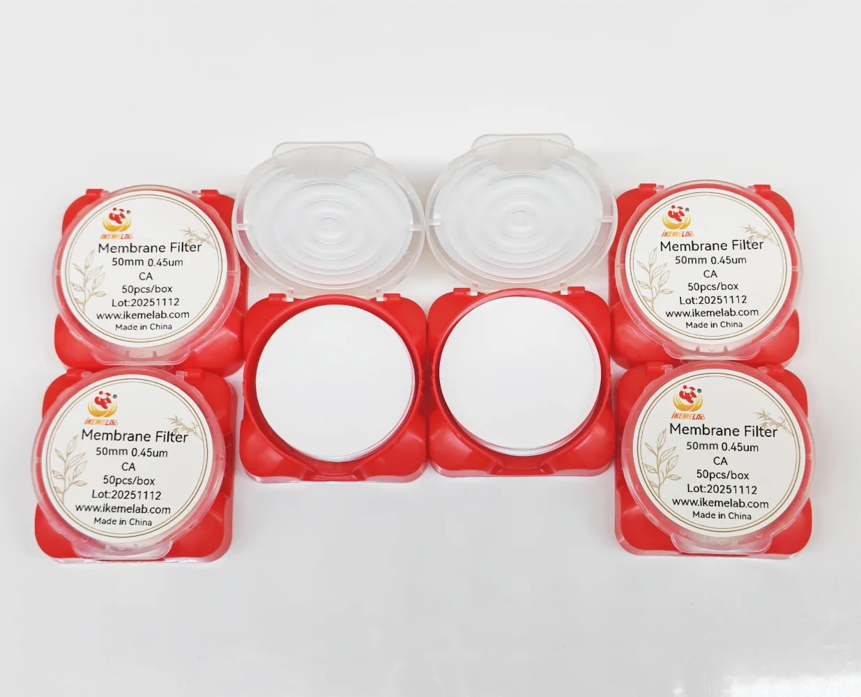 IKEME 100 Pcs CA Membrane Filter Cellulose Nitrate 50mm 0.45um Laboratory Microporous Membrane