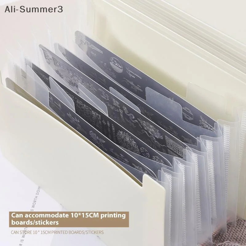 Borsa per organo A6 Supporto per piastra per timbratura rettangolare per nail art 7 slot Modello vuoto Organizzatore di archiviazione Libretto Custodia per piastra per unghie Manicure